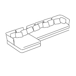 Cove 4_ 390 x 95/145 x H 35/65 cm (B25M+CUB25ME+B25D + CUB25DE+B25SCS+B25SCD+4xB25SCA)