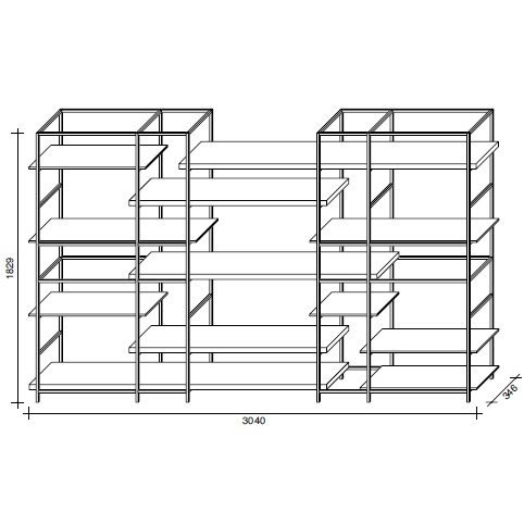 Plain_ C - 304 x 34.6 x H 182.9 cm