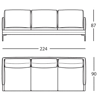 1330/302_ 224 x 90 x H 87 cm
