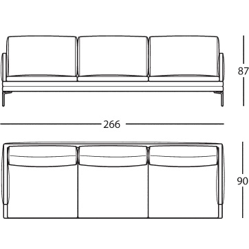 1330/312_ 266 x 90 x H 87 cm