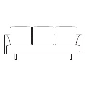 209 cm x 92 cm x H 90/92 cm; 2 Sitzer