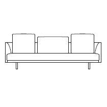 246 cm x 92 cm x H 90/92 cm; 2.5 Sitzer