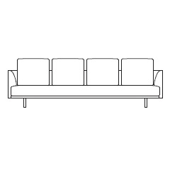 284 cm x 92 cm x H 90/92 cm; 3 Sitzer