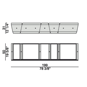 Demetra D_ 199 x 31 x H 50 cm