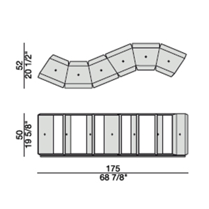 Demetra E_ 175 x 52 x H 50 cm