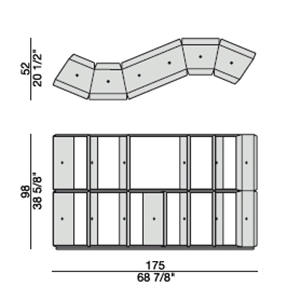 Demetra F_ 175 x 52 x H 98 cm