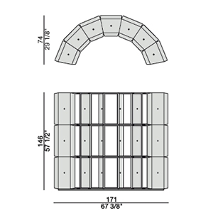 Demetra H_ 171 x 74 x H 146 cm