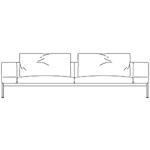 Lifesteel_ 240 x 105 x H 76 cm_ 2 Rückenkissen