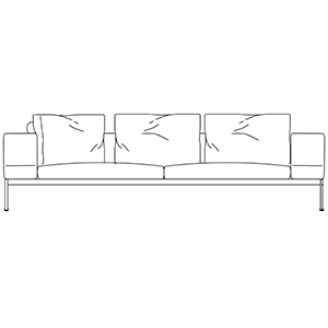 Lifesteel_ 240 x 105 x H 76 cm_ 3 Rückenkissen