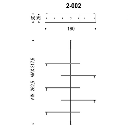 Airport_ 2 - 002_ 160 x 30 x H Min 252.5/Max 317.5 cm