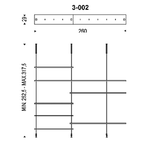 Airport_ 3 - 002_ 260 x 29 x H Min 252.5/Max 317.5 cm