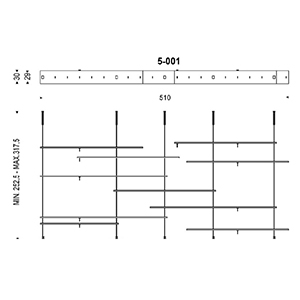 Airport_ 5 - 001_ 510 x 30 x H Min 252.5/Max 317.5 cm