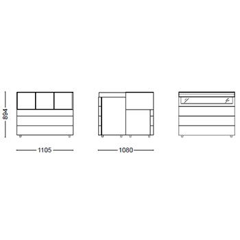 Hub 3_ 110.5 x 108 x H 89.4 cm