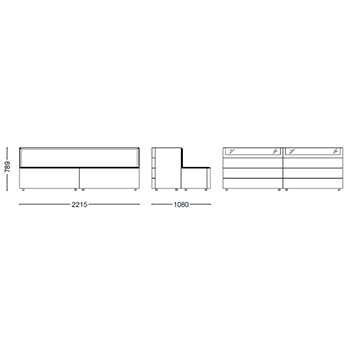 Hub 9_ 221.5 x 108 x H 78.9 cm