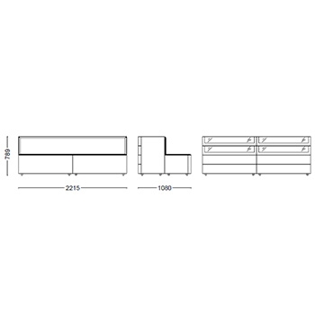 Hub 10_ 221.5 x 108 x H 78.9 cm