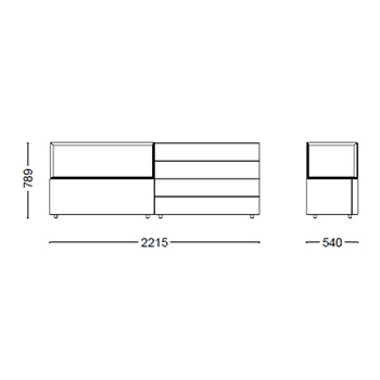 Hub 17_ 221.5 x 54 x H 78.9 cm