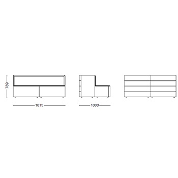 Hub 18_ 181.5 x108 x H 78.9 cm