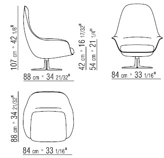 Sveva Soft_ 84 x 88 x H 107 cm