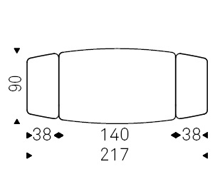Sag_ 140-217 x 90 x H 75 cm