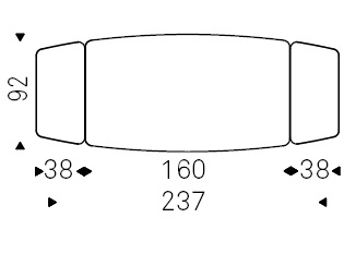Sag_ 160-237 x 92 x H 75 cm