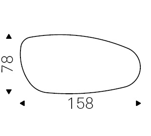 A_ 158 x 78 x H 75 cm
