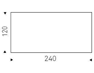 240 x 120 x H 74,5 cm