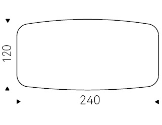 240 x 120 x H 74,5 cm Sag