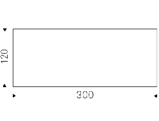 300 x 120 x H 74,5 cm