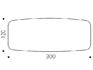 300 x 120 x H 74,5 cm Sag