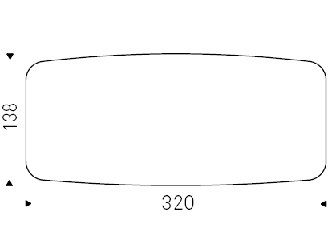 320 x 138 x H 74,5 cm Sag