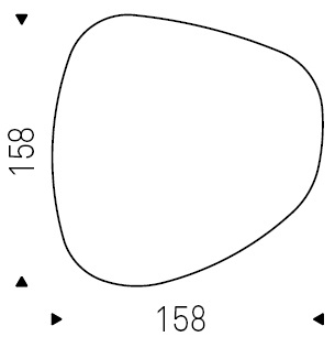 158 x 158 x H 75 cm Sag