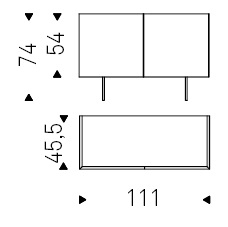 111 x 45,5 x H 74 cm