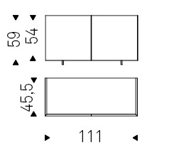 111 x 45,5 x H 59 cm