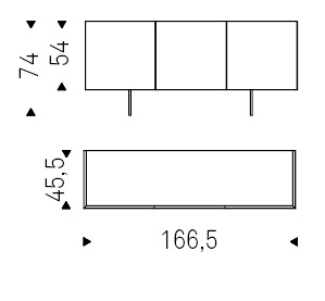166,5 x 45,5 x H 74 cm