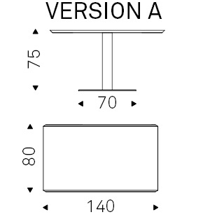 Version A_ 140 x 80 x H 75 cm