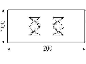 Plisset_ 200 x 100 x H 75 cm