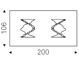 Plisset_ 200 x 106 x H 75 cm