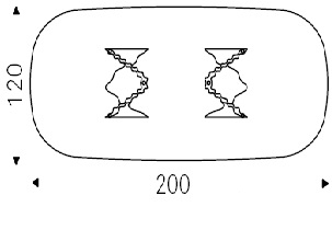 Plisset_ 200 x 120 x H 75 cm