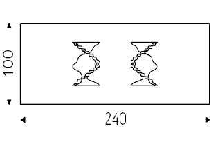 Plisset_ 240 x 100 x H 75 cm