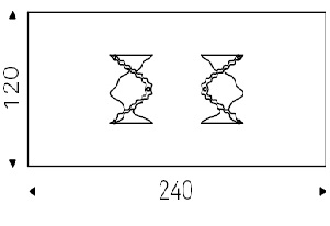 Plisset_ 240 x 120 x H 75 cm
