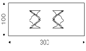 Plisset_ 300 x 100 x H 75 cm