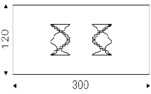 Plisset_ 300 x 120 x H 75 cm