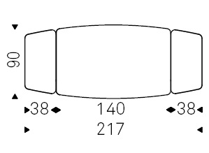 Linus_ 140-217 x 90 x H 75 cm Sag