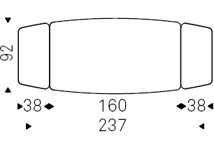 Linus_ 160-237 x 92 x H 75 cm Sag
