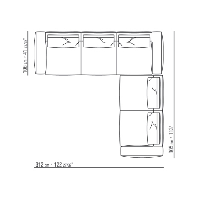 271XB_ 312 x 305 x H 90 cm