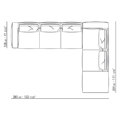 271XF_ 390 x 284 x H 90 cm