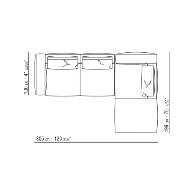 271XD_ 305 x 199 x H 90 cm