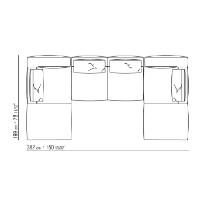271XK_ 382 x 199 x H 90 cm