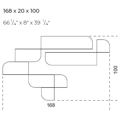 168 x 20 x 100 cm_Composición 2C
