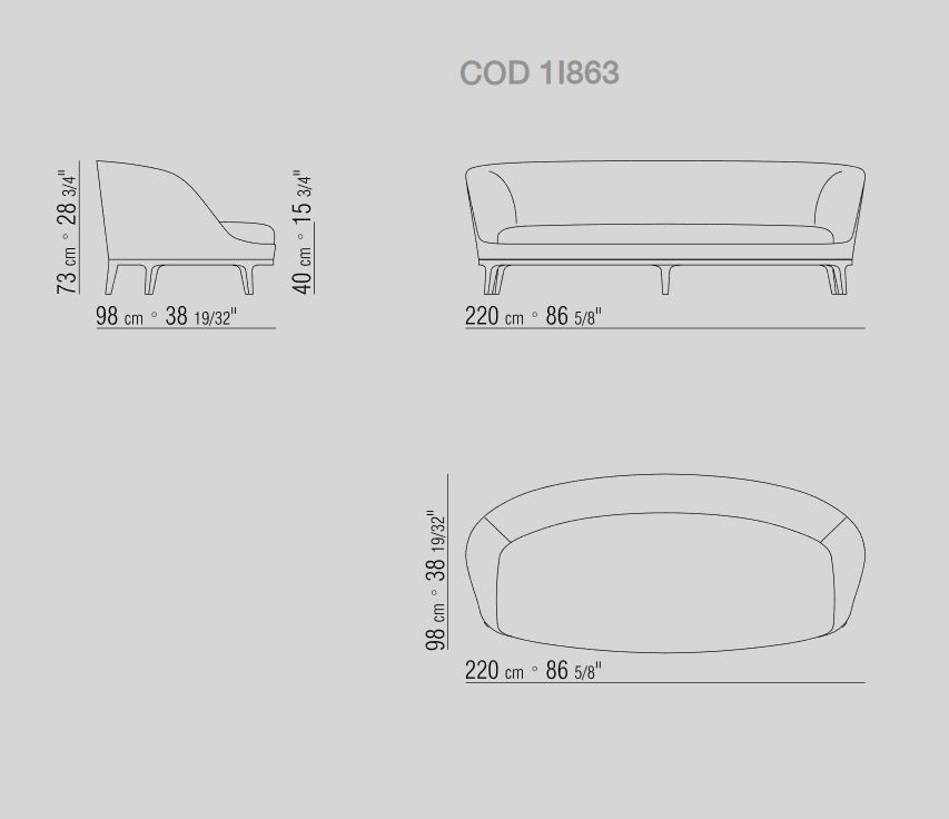 Dragonfly 220 x 98 x H 73 cm